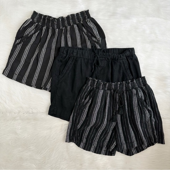 BRIGGS BUNDLE (3) Linen Blend Boho Summer Shorts, Sz Medium - Picture 1 of 15